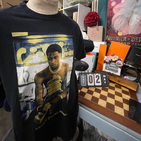 NBA Youngboy ‘Never Broke Again’ White Tour Shirt - Picture 1 of 8
